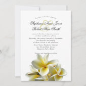 Yellow Plumeria Hawaiian Flower Wedding Invitation Kaart (Voorkant)