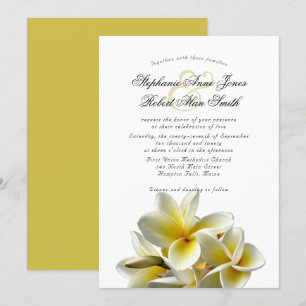 Yellow Plumeria Hawaiian Flower Wedding Invitation Kaart