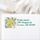 Yellow Plumeria return address label (Insitu)