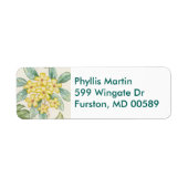 Yellow Plumeria return address label (Voorkant)