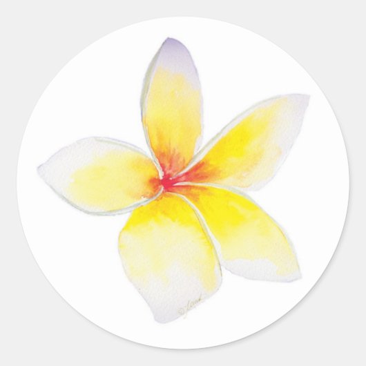 Yellow Plumeria Sticker (Voorkant)