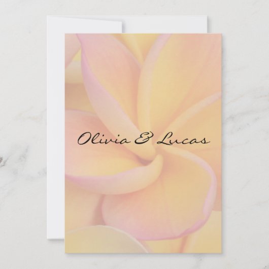 Yellow Plumeria Wedding Invitation Kaart (Voorkant)