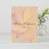 Yellow Plumeria Wedding Invitation Kaart (Staand voorkant)