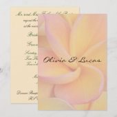 Yellow Plumeria Wedding Invitation Kaart (Voorkant / Achterkant)