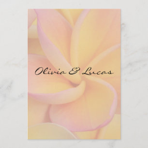 Yellow Plumeria Wedding Invitation Kaart