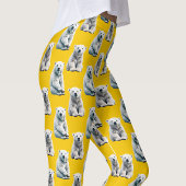 Yellow Polar Bear Pattern Design Leggings