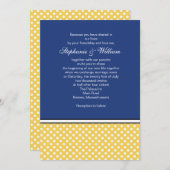 Yellow Polka Dot and Blue Wedding Invitation Kaart (Voorkant / Achterkant)