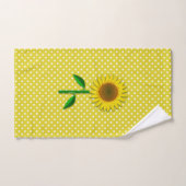 Yellow Polka Dot and Sunflow Bath Towel Set Bad Handdoek (Handdoek)