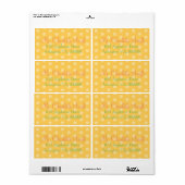 Yellow Polka Dot Baby shower retouradres Etiket (Full Sheet)