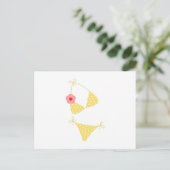 Yellow Polka Dot Bikini Briefkaart (Staand voorkant)