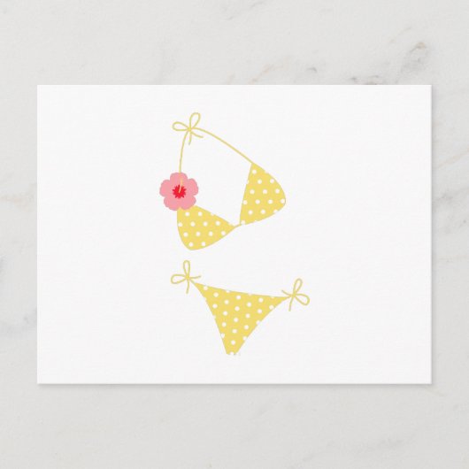 Yellow Polka Dot Bikini Briefkaart (Voorkant)