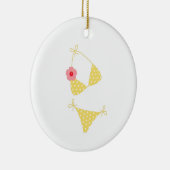 Yellow Polka Dot Bikini Keramisch Ornament (Rechts)