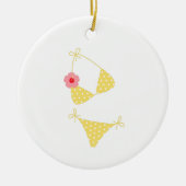 Yellow Polka Dot Bikini Keramisch Ornament (Voorkant)