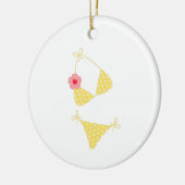 Yellow Polka Dot Bikini Keramisch Ornament (Links)