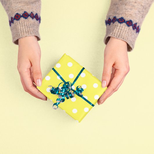 Yellow Polka Dot Cadeaupapier