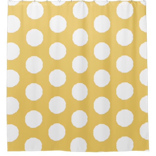 Yellow Polka Dot Design Douchegordijn (Voorkant)