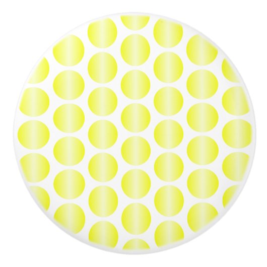 Yellow Polka Dot Design Keramische Knop (Voorkant)