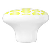 Yellow Polka Dot Design Keramische Knop (Zijkant)
