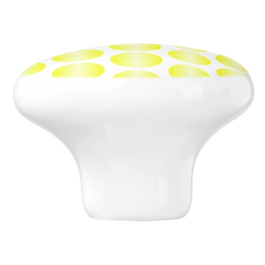 Yellow Polka Dot Design Keramische Knop (Zijkant)