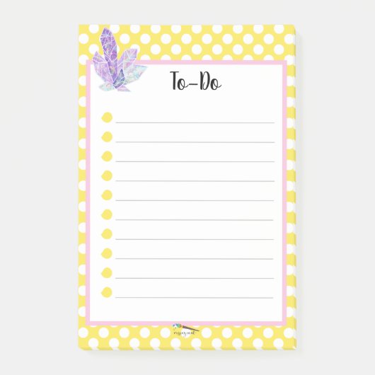 Yellow Polka Dot Diamond to Do Post-it® Notes (Voorkant)