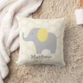 Yellow Polka Dot Elephant Nursery Kussen (Deken)