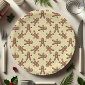 Yellow Polka Dot Gingerbrood Man kerst Papieren Bordje