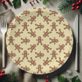 Yellow Polka Dot Gingerbrood Man kerst Papieren Bordje