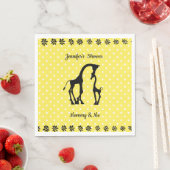 Yellow Polka Dot Giraffe Baby shower Napkins Servet (Insitu)