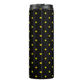 Yellow Polka Dot on Black Thermal Tumbler Thermosbeker (Achterkant)