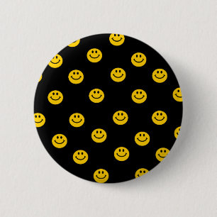 Yellow Polka Dot Pattern Ronde Button 5,7 Cm