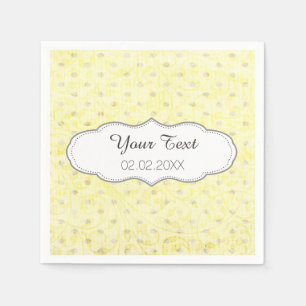 Yellow Polka Dots Gepersonaliseerde bruiloft serve Servet