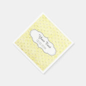 Yellow Polka Dots Gepersonaliseerde bruiloft serve Servet (Hoek)