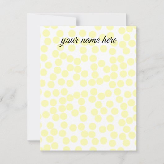 Yellow Polka Dots Notecards Notitiekaartje (Voorkant)