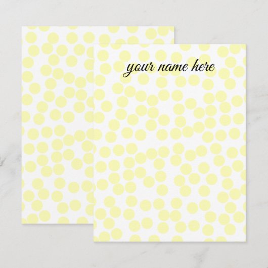 Yellow Polka Dots Notecards Notitiekaartje (Voorkant / Achterkant)
