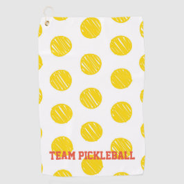 Yellow Polka Dots Oranje Team Pickleball Sports Golfhanddoek
