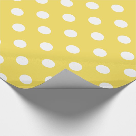 Yellow Polka Dots Pattern Cadeaupapier (Hoek)