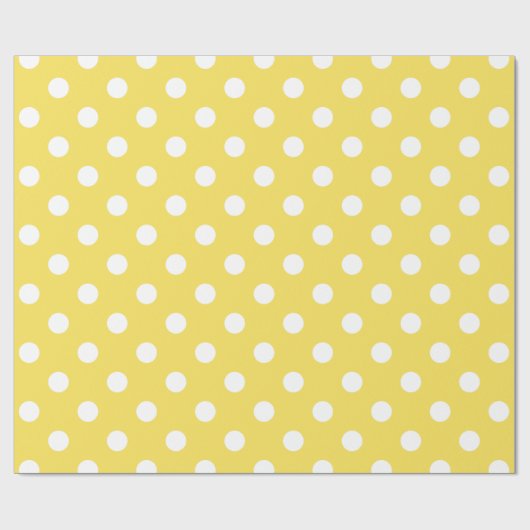 Yellow Polka Dots Pattern Cadeaupapier (Vlak)