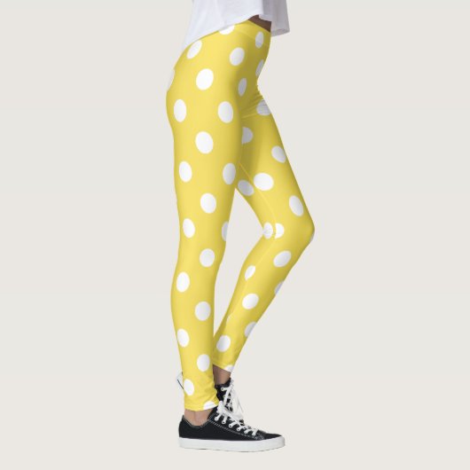 Yellow Polka Dots Pattern Leggings (Rechts)