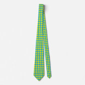 Yellow Polka Dots Turquoise Stropdas (Voorkant)