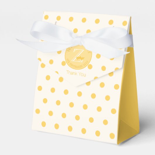 Yellow Polka Dots Yellowish White Favor Box Bedankdoosjes (Voorkant Zijde)