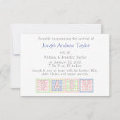 Yellow Polkadot Beer Baby Boy Geboorteaankondiging Aankondiging (Achterkant)