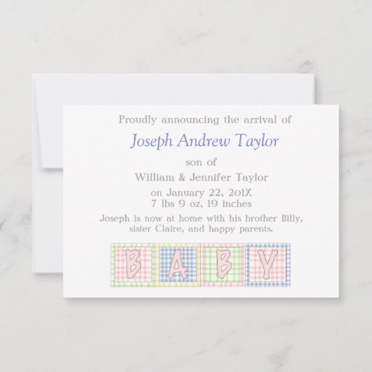 Yellow Polkadot Beer Baby Boy Geboorteaankondiging Aankondiging (Achterkant)