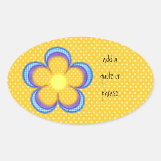 Yellow Polkadot Oval Ovale Sticker (Voorkant)