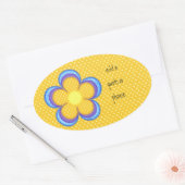 Yellow Polkadot Oval Ovale Sticker (Envelop)