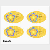 Yellow Polkadot Oval Ovale Sticker (Vel)