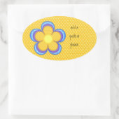 Yellow Polkadot Oval Ovale Sticker (Tas)