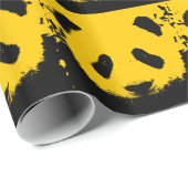 Yellow Pop Art Panda Christmas Gift Wrapping Paper Cadeaupapier (Rol Hoek)
