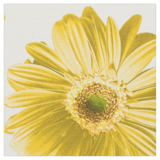 Yellow Pop Daisy Pattern Stof (Close Up)