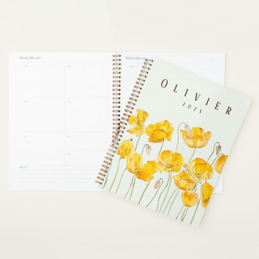 Yellow Poppies aquarel schilderij Planner (Display)