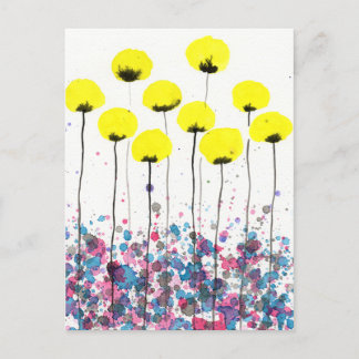 Yellow Poppies, Cottagecore Flowers Briefkaart
